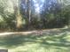 Serene backyard space with mature trees and a spacious lawn, offering a private outdoor retreat at 2421 Rockbridge Sw Rd, Stone Mountain, GA 30087