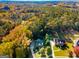 Aerial view of homes nestled among mature trees showing size of lots and fall colors at 101 Kenmare Row, Tyrone, GA 30290