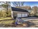 Detached three-car garage and lots of yard space surrounded by trees at 86 Victoria Dr, Moreland, GA 30259