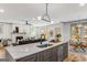 Open concept view of kitchen island and living room area at 1055 Ormewood Se Ave, Atlanta, GA 30316