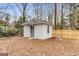 Charming, white brick outbuilding in a leafy backyard with wood fence at 1055 Ormewood Se Ave, Atlanta, GA 30316