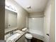 Bathroom featuring a tub, shower, granite countertops, and a modern vanity with contemporary fixtures at 4305 Old Lake Dr, Decatur, GA 30034