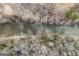 Aerial view of a river surrounded by bare trees in winter at 50 Red River Ct, Covington, GA 30014