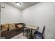 Dinette area with a wood bench seating and table for two at 50 Red River Ct, Covington, GA 30014