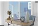 Close up on decor in the office, featuring a sleek desk with globe and modern art pieces at 567 Middle Sw St, Atlanta, GA 30310