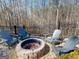 Inviting backyard firepit area with stone surround and Adirondack chairs for outdoor relaxation at 709 Prestige Pt, Peachtree City, GA 30269