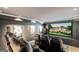 Home theater showcasing comfortable seating and a large screen for entertainment at 709 Prestige Pt, Peachtree City, GA 30269