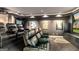 Home theater with tiered seating and a large projector screen at 709 Prestige Pt, Peachtree City, GA 30269