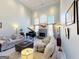 Cozy living room with ample seating, fireplace, large windows, and soft natural light at 709 Prestige Pt, Peachtree City, GA 30269
