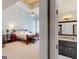 Spacious main bedroom boasts trey ceilings, ample natural light, and an en suite bathroom at 709 Prestige Pt, Peachtree City, GA 30269
