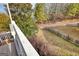 Backyard view from a deck, features a well-maintained yard surrounded by lush greenery and a classic wooden fence at 2683 Mariner Way, Villa Rica, GA 30180