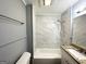 Updated bathroom features a tiled shower-over-tub, granite vanity, and modern fixtures at 1779 Rosewood Rd, Decatur, GA 30032