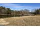 Still pond surrounded by trees and brush in a secluded and private setting at 1187 Attaway Road, Roopville, GA 30170