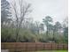 Backyard view of wooden fence with view of wooded lot at 3930 W Side Pl, Ellenwood, GA 30294
