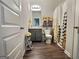 Bathroom with a shower, vanity, and laminate flooring at 3092 Cedar Crest Way, Decatur, GA 30034