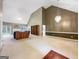 Spacious living room with high ceilings, a modern chandelier, and plenty of natural light at 9135 Woodhaven Way, Mcdonough, GA 30253