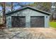 Detached two-car garage with modern design, neutral siding, and black garage doors. Functional and stylish storage at 2692 Fairview Rd, Covington, GA 30016