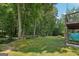 Spacious backyard offering a serene natural setting and direct access to a private wooded area at 230 Wyngate Cir, Fayetteville, GA 30215