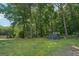 Picturesque backyard with mature trees, creating a private and serene outdoor oasis at 230 Wyngate Cir, Fayetteville, GA 30215