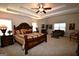 Beautiful main bedroom with furniture, tray ceiling, and many windows at 175 Osier Dr, Mcdonough, GA 30252