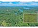 Beautiful aerial view of 34 acre lot featuring shoreline on Lake Lanier at 5200A Burruss Mill Rd, Cumming, GA 30041