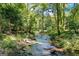 Picturesque creek with clear water and lush greenery, creating a serene and natural setting at 5200A Burruss Mill Rd, Cumming, GA 30041