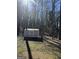 Backyard featuring a wooded area and a small shed at 1988 Bencal Se Dr, Atlanta, GA 30316