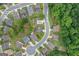 Aerial view showing property lines of a home on 0.15 acres, Loganville, GA at 410 Mockingbird Dr, Loganville, GA 30052