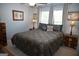 Bedroom featuring a bed with patterned bedding and side tables with lamps at 410 Mockingbird Dr, Loganville, GA 30052