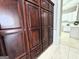 A large pantry features custom cabinetry and ample space for kitchen supplies at 125 Turnberry Cir, Fayetteville, GA 30215