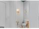 Clean bathroom featuring a toilet, light wood vanity, and neutral wall decor at 1022 Gloria Grand Blvd, Mcdonough, GA 30252