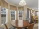 Bright breakfast nook featuring a round table, surrounded by windows offering a view of the backyard at 141 Whistle Way, Locust Grove, GA 30248