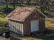 An exterior shot of the storage shed, providing extra storage space for tools and outdoor equipment at 8380 Cedar Grove & 8400 Teal Road Rd, Fairburn, GA 30213