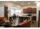 Open-concept living and dining area featuring hardwood floors and stylish decor at 2297 Knob Creek Dr, Snellville, GA 30078