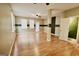 Bright living room featuring hardwood floors, ceiling fan and exterior access at 1406 Bayrose Cir # 6B, East Point, GA 30344
