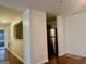 View of kitchen featuring stainless steel refrigerator and hardwood floors at 19201 Waldrop Cv, Decatur, GA 30034