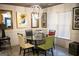 Bright dining area featuring a modern light fixture, glass table, and unique art on the walls at 1899 Se Cooper Landing Se Dr, Smyrna, GA 30080