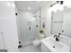 Beautiful bathroom with a glass-enclosed shower, modern vanity, and stylish fixtures, creating a spa-like retreat at 2508 Sylvan Rd, East Point, GA 30344