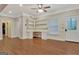 Versatile office space with built-in desk, shelving, and exterior access at 233 Spear Rd, Fayetteville, GA 30215