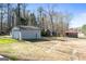 Backyard outbuildings include a garage and sheds, providing storage and workspace options on the property at 623 Swan Lake Rd, Stockbridge, GA 30281