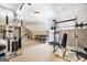 Basement gym featuring extensive exercise equipment at 603 Honey Creek Rd, Mcdonough, GA 30252