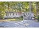 Charming single-story home with a stone chimney, wooden wheelchair ramp, and mature trees at 4226 Highway 155 N, Stockbridge, GA 30281