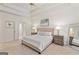 Main bedroom with tray ceilings, neutral colors, and ensuite access at 6275 Glen Oaks Ln, Atlanta, GA 30328