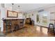 Wet bar area with counter seating and ample space for entertaining guests at 160 Allie Dr, Mcdonough, GA 30252