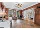 Home office featuring decorative slate floors and view to a staircase and entry at 160 Allie Dr, Mcdonough, GA 30252