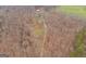 Aerial view of the long wooded drive leading to a private wooded lot at 630 Stoney Point Rd, Bowdon, GA 30108