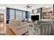 Comfortable living room with built-in shelving and hardwood floors at 120 Middleton Dr, Peachtree City, GA 30269