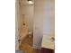 Bright bathroom equipped with a walk-in shower, toilet, and modern sink at 181 Linton Dr, Acworth, GA 30102