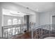Bright foyer with modern railing overlooking the ground floor and modern decorative lighting at 1408 Hemphill Rd, Stockbridge, GA 30281