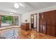 Breakfast nook with bay window and wood cabinets at 105 Oak Leaf Ct, Fayetteville, GA 30214